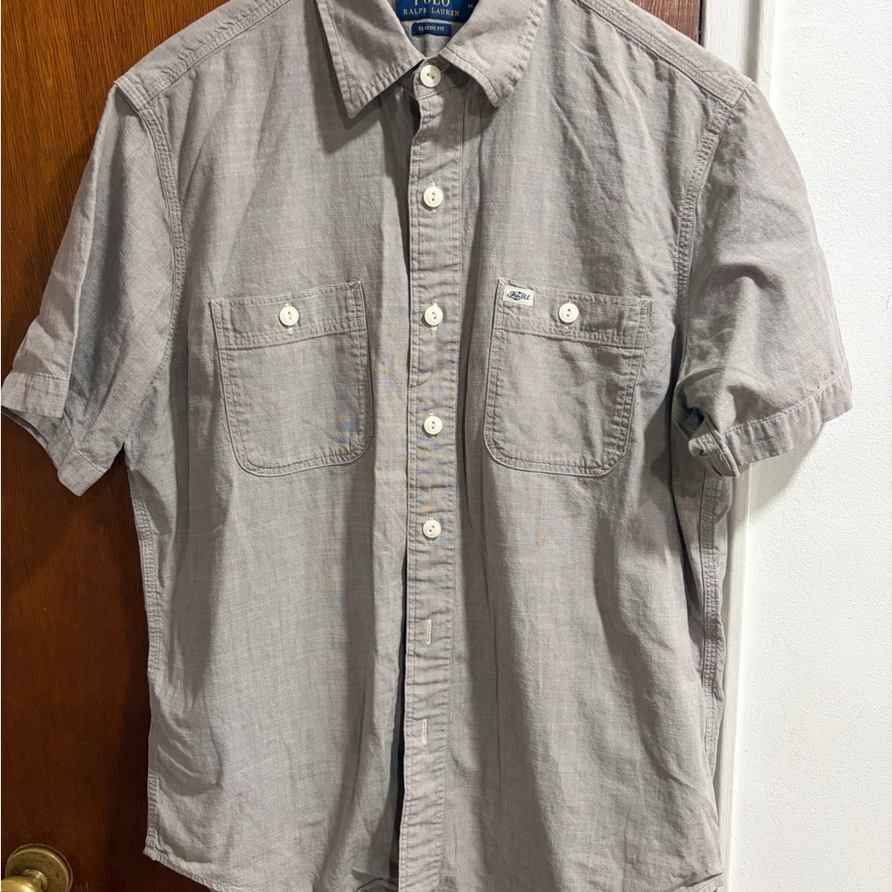 POLO RALPH LAUREN Classic Fit DESIGNER BUTTON FRONT SHIRT Mens m